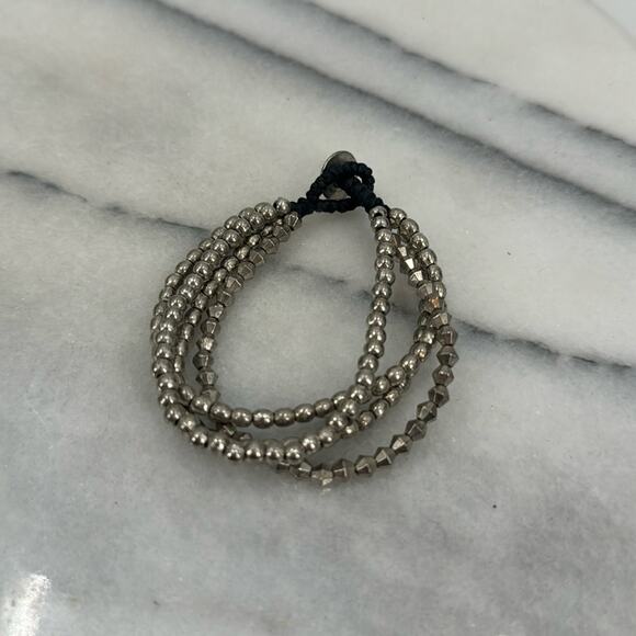 Silver beaded layered bracelet - Picture 1 of 3